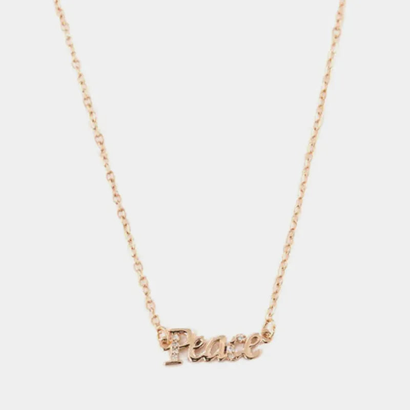 Collana in Metallo con scritta PEACE
