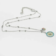 Collana in Metallo con ruota carretto siciliano impreziosito da smalti colorati