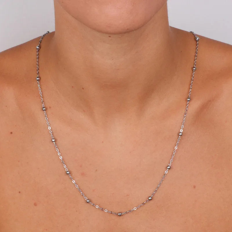 Collana in Metallo Catena lunga con palline