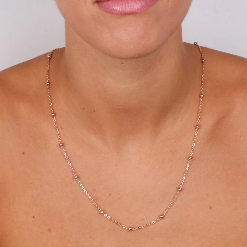 Collana in Metallo Catena lunga con palline