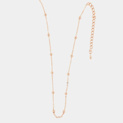 Long Chain Metal Necklace with Beads