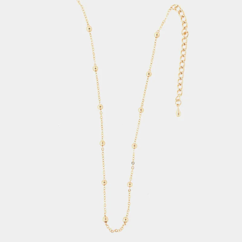 Collana in Metallo Catena lunga con palline