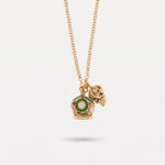Collana in Metallo con campana pendente colorata e piccola campanella traforata a cuori - BYSIMON gioielli