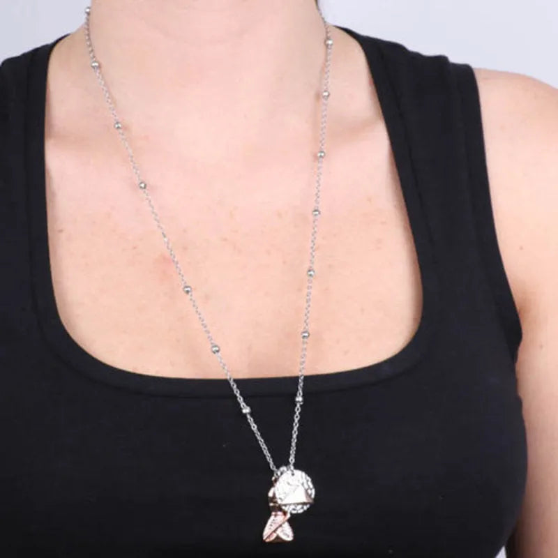 Collana in Metallo con San Gennaro pendente e medaglia con vesuvio - BYSIMON gioielli