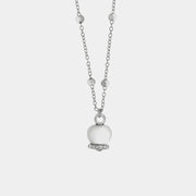 Collana in Metallo con campanella portafortuna pendente, impreziosita da cristalli