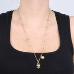 Collana in Metallo con campanella portafortuna pendente, impreziosita da cristalli - BYSIMON gioielli