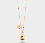 Collana in Metallo con campanella portafortuna pendente, impreziosita da cristalli - BYSIMON gioielli