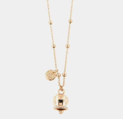 Collana in Metallo con campanella portafortuna pendente, impreziosita da cristalli - BYSIMON gioielli