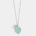 Collana in Metallo con cuore pendente in smalto verde - BYSIMON gioielli