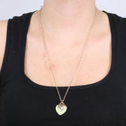 Collana in Metallo con cuore pendente in smalto verde