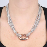 Collana in Metallo multifilo con maglia marina