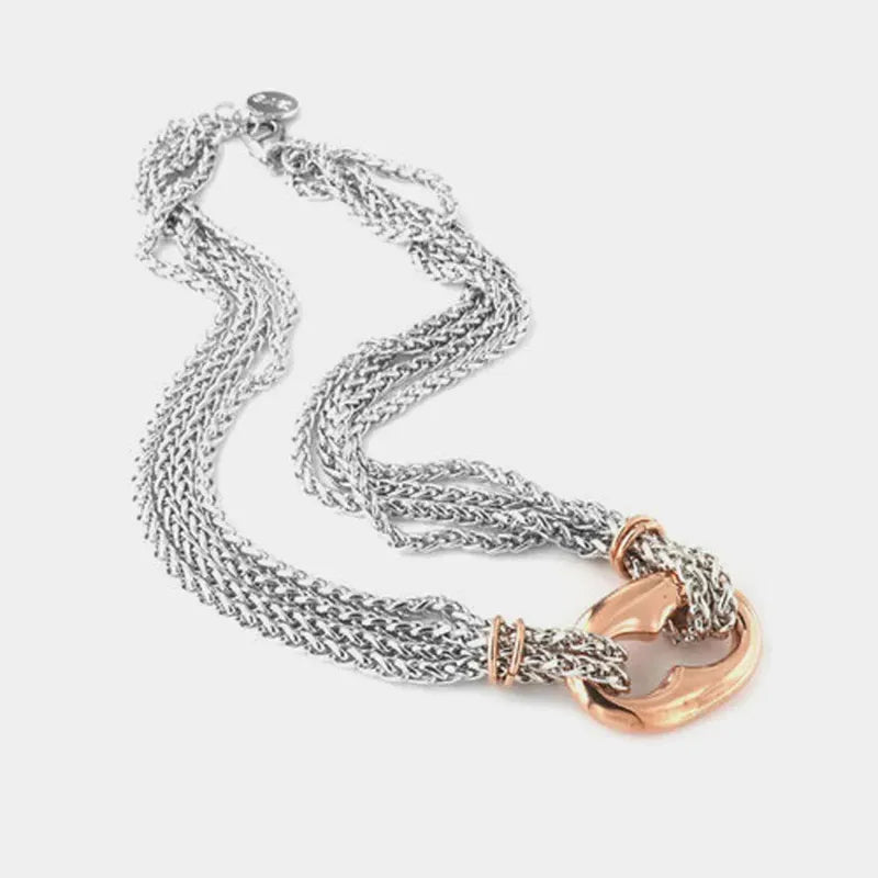 Collana in Metallo multifilo con maglia marina