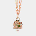 Collana in Metallo con grande campana pendente multicolore e punti luce bianchi - BYSIMON gioielli