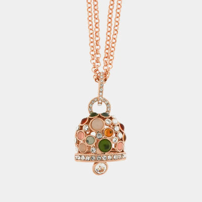 Collana in Metallo con grande campana pendente multicolore e punti luce bianchi - BYSIMON gioielli