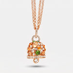 Collana in Metallo con grande campana pendente multicolore e punti luce bianchi - BYSIMON gioielli