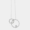 Collana in Metallo con doppio cerchio pendente impreziosito da cristalli bianchi