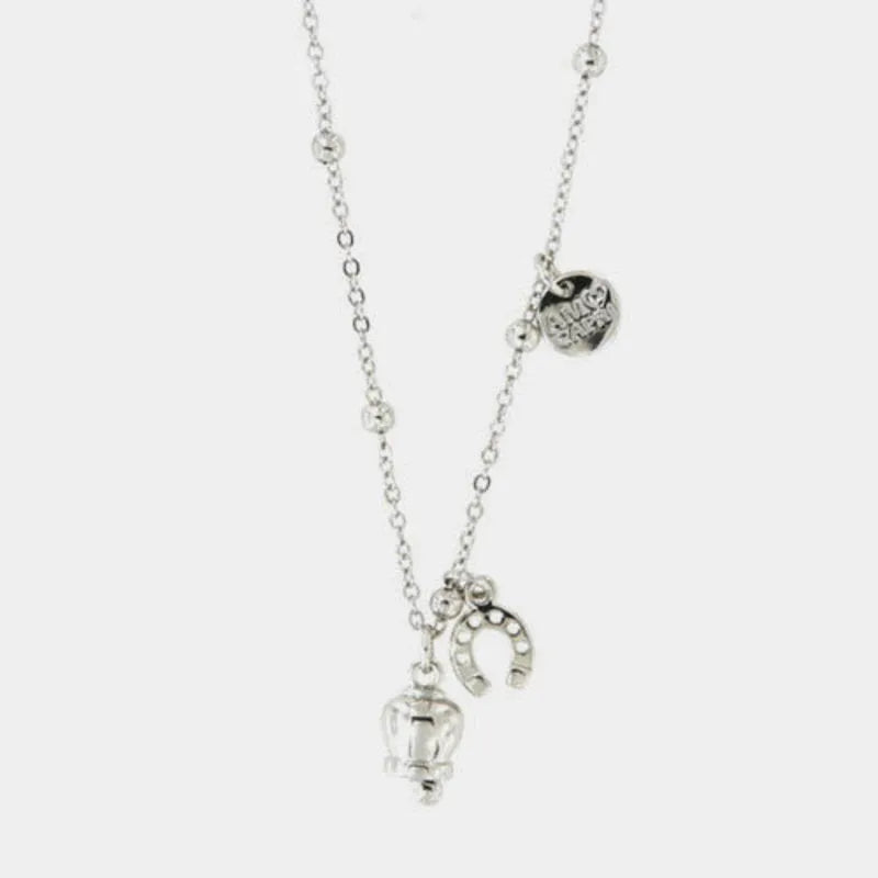 Collana in Metallo con campana pendente e ferro di cavallo - BYSIMON gioielli