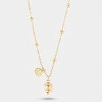 Collana in Metallo con campanella portafortuna pendente, impreziosita da cristalli - BYSIMON gioielli
