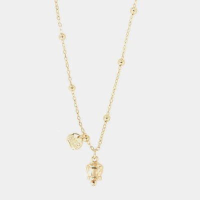 Collana in Metallo con campanella portafortuna pendente, impreziosita da cristalli - BYSIMON gioielli