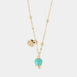 Collana in Metallo con campanella portafortuna pendente, impreziosita da smalto verde e cristalli - BYSIMON gioielli