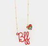 Collana in Metallo scritta BFF e cuore pendente, impreziosite da smalti colorati
