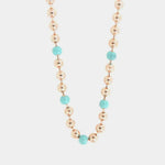 Collana in Metallo con sfere lucide ed effetto turchese