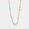 Collana in Metallo con sfere lucide ed effetto turchese