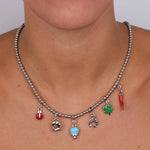 Collana in Metallo Collana in Metallo con corno, quadrifoglio, coccinella, ferro di cavallo e campanella capri - BYSIMON gioielli