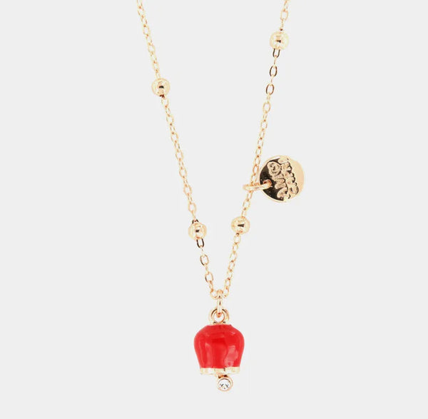 Collana con campanella portafortuna rossa | ciondolo per laurea | BYSIMON