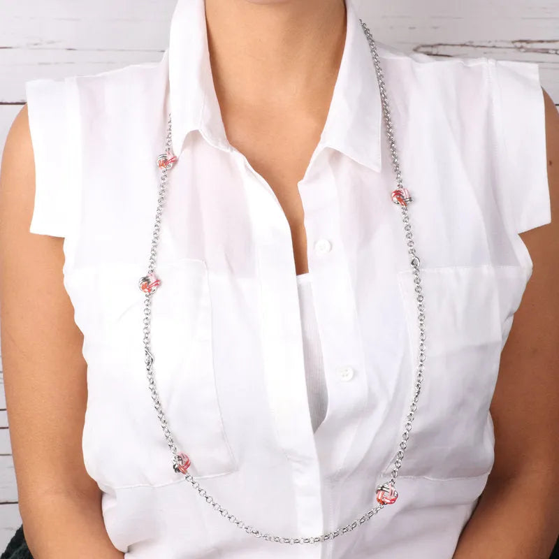 Collana in Metallo con nodi in smalto bicolore - BYSIMON gioielli