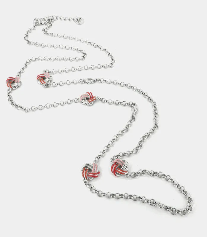 Collana in Metallo con nodi in smalto bicolore - BYSIMON gioielli