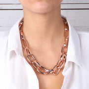 Collana in Metallo girocollo a catena con maglie larghe lucide