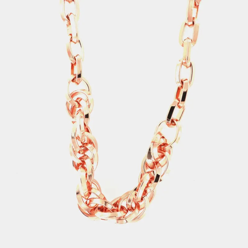 Collana in Metallo girocollo a catena intrecciata lucida
