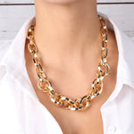 Collana in Metallo girocollo a catena con maglie intrecciate lucide