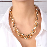 Collana in Metallo girocollo a catena con maglie intrecciate lucide