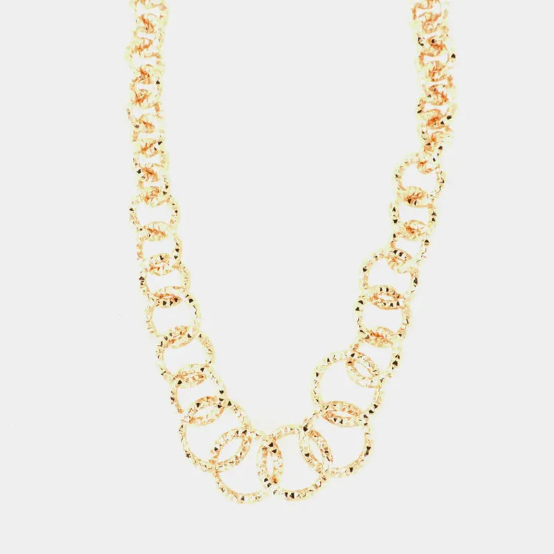 Collana in Metallo girocollo a catena con lavorazione martellata
