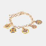 Bracciale in Metallo con pendenti a forma di maioliche colorate - BYSIMON gioielli