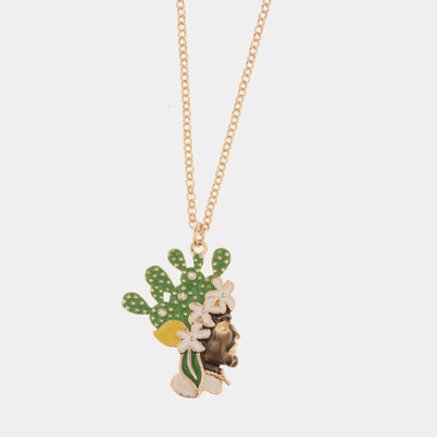 Collana in Metallo con pendente testa di moro con smalti e cristalli colorati - BYSIMON gioielli