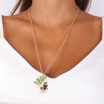 Collana in Metallo con pendente testa di moro con smalti e cristalli colorati - BYSIMON gioielli
