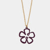 Collana in Metallo a forma di fiore con smalto viola