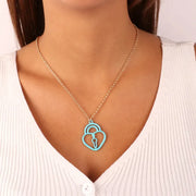 Collana in Metallo lucchetto a forma di cuore con smalto azzurro