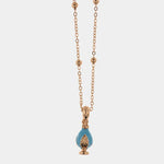 Collana in Metallo con pumo portafortuna color turchese - BYSIMON gioielli