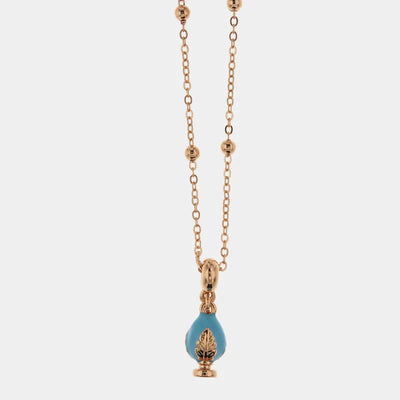 Collana in Metallo con pumo portafortuna color turchese - BYSIMON gioielli