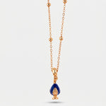 Collana in Metallo con pumo portafortuna color blu - BYSIMON gioielli