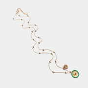 Collana in Metallo con ruota del carretto siciliano e simbolo Trinacria impreziositi da smalti colorati