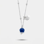 Collana in Metallo con campanella portafortuna pendente blu, impreziosita da punto luce - BYSIMON gioielli