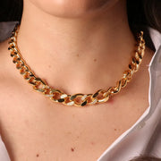 Collana in Metallo groumette con dettagli in cristalli bianchi