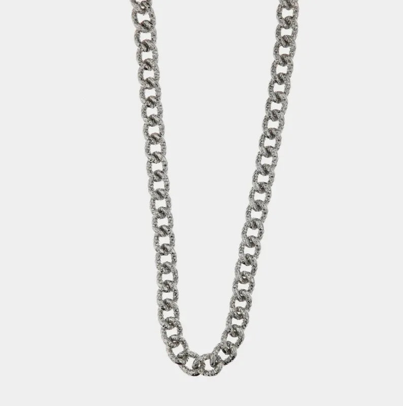 Collana in Metallo a groumette, con catene tempestate da cristalli