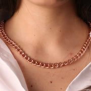 Collana in Metallo a groumette, con catene tempestate da cristalli