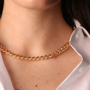 Collana in Metallo a groumette, con catene tempestate da cristalli